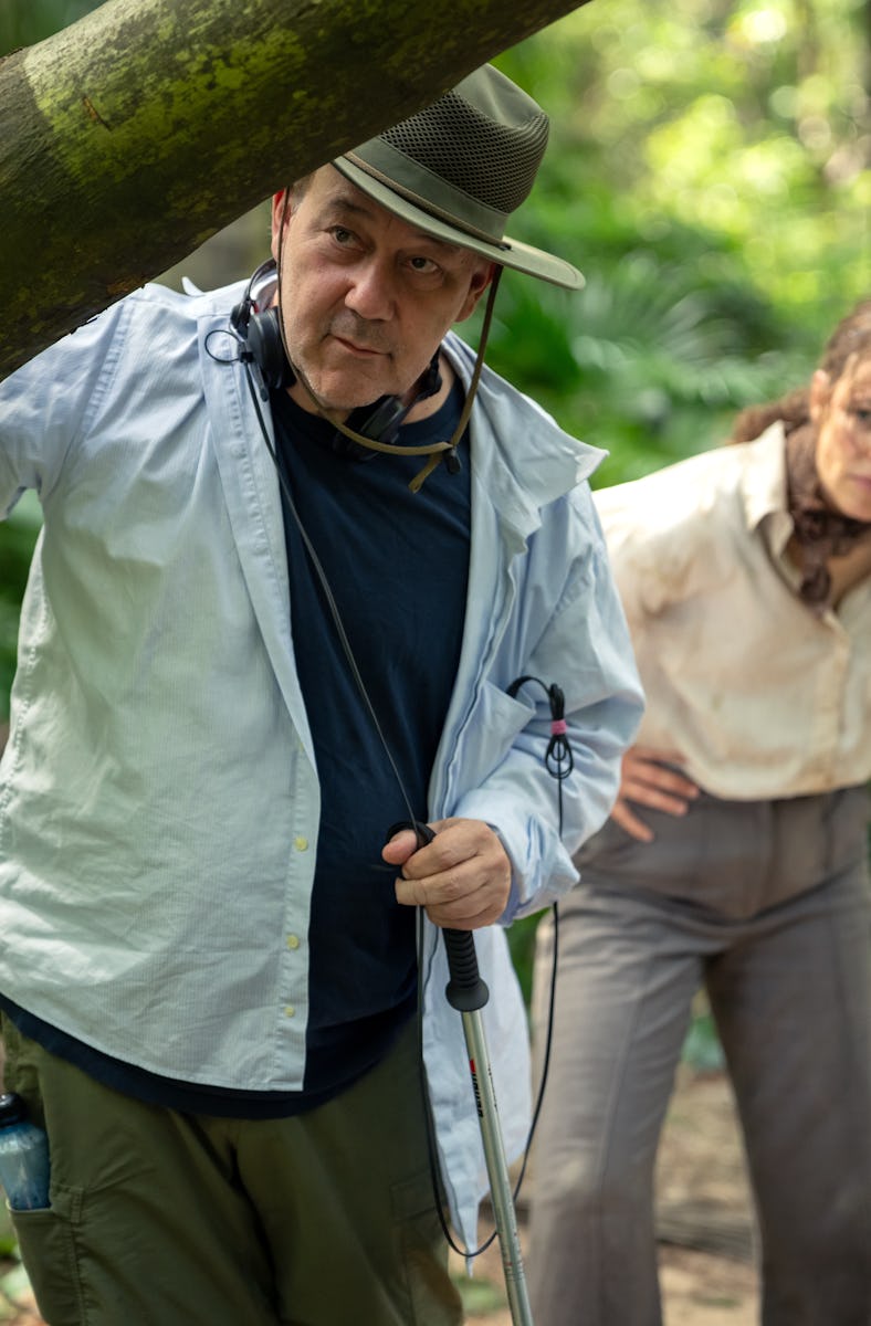 Sam Raimi and Rachel McAdams behind the scenes of Send Help