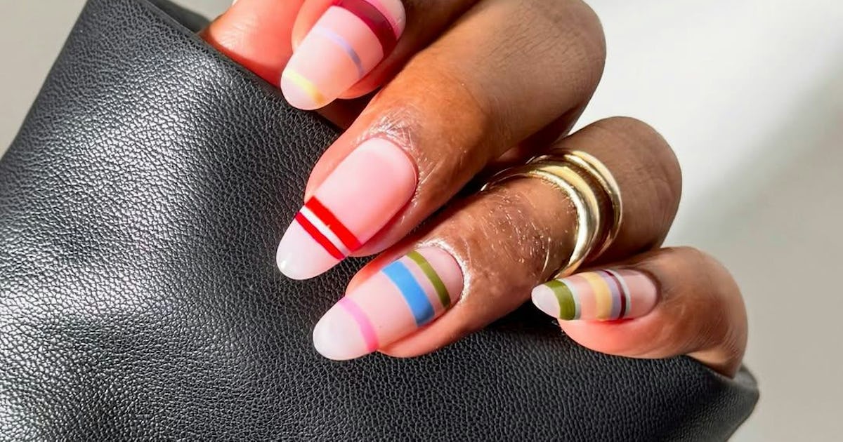 Polo Pinstripes, Two-Toned French Tips, & 18 More Striped Nail Ideas