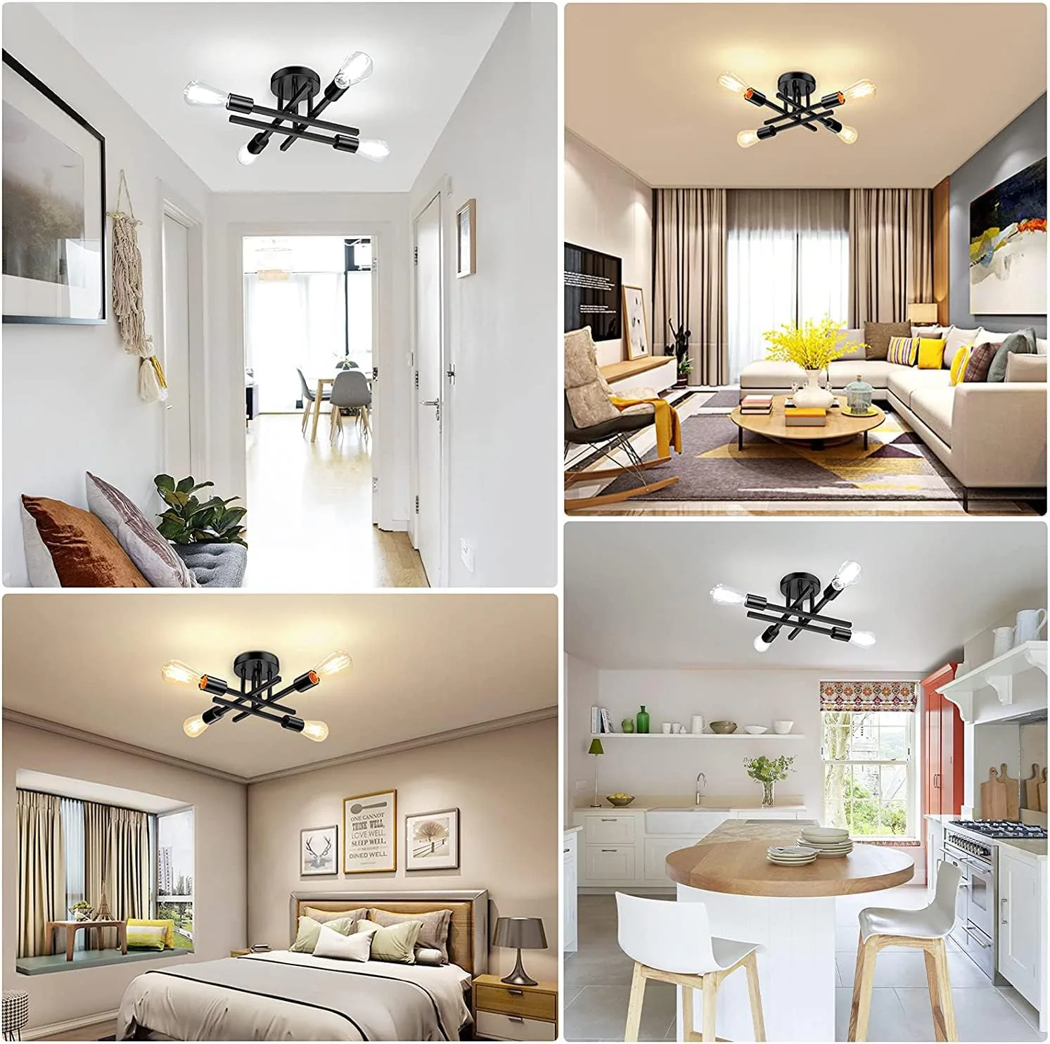 TOBUSA Semi Flush Mount Ceiling Light 