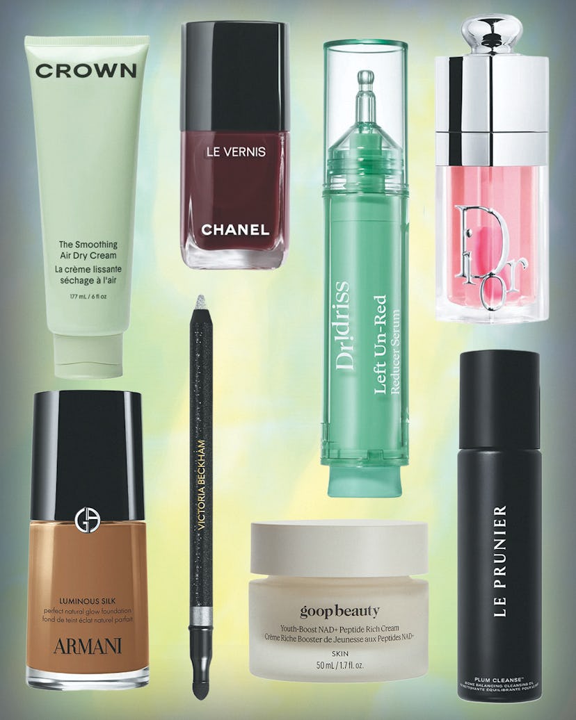 a collage of new beauty products