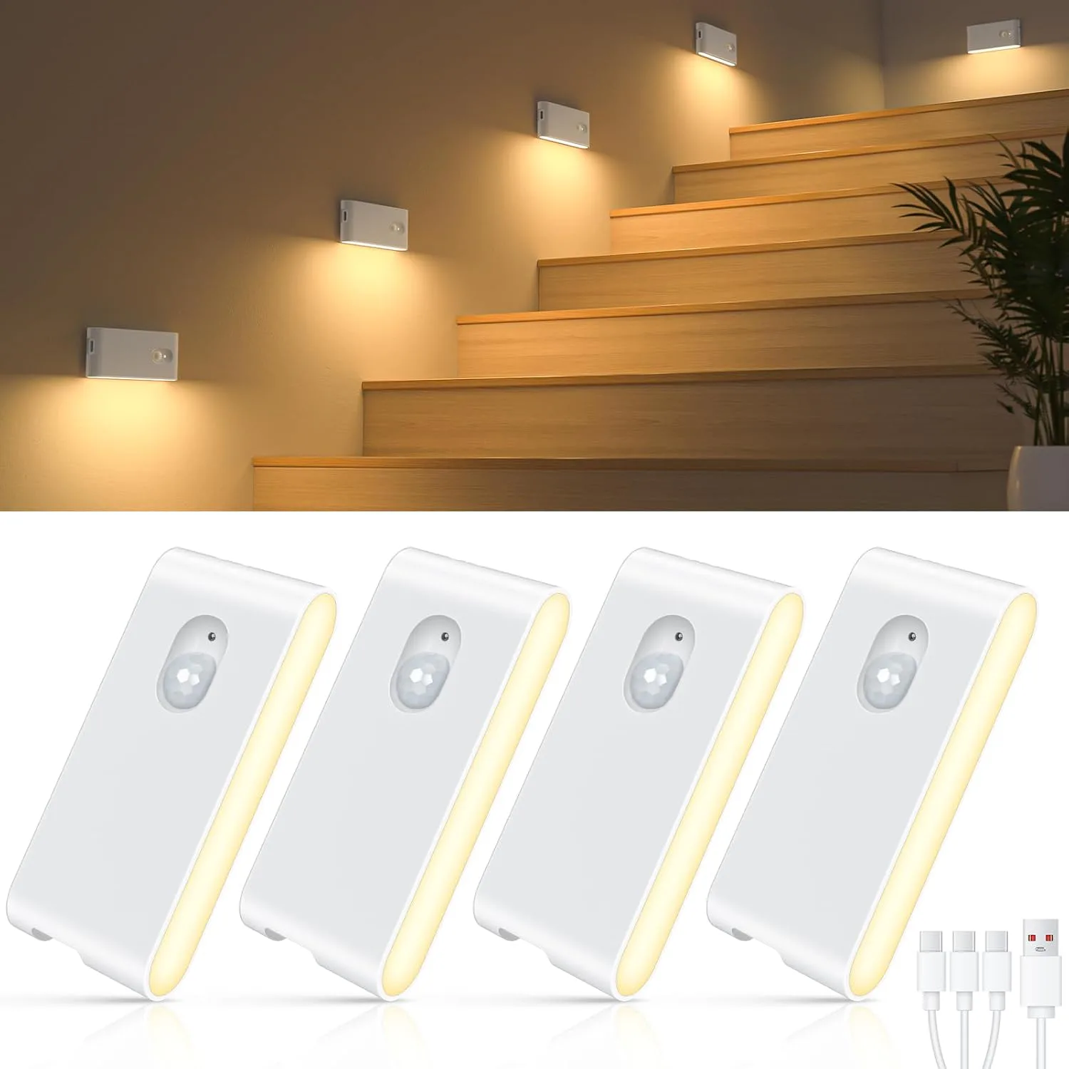 WILLED Motion-Sensor Stair Lights (4-Pack)