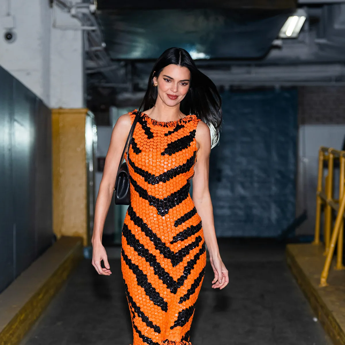Kendall Jenner Unleashes the Tiger Print Renaissance in Beaded Bodycon Dress Kendall Jenner Unleashes the Tiger Print Renaissance in Beaded Bodycon Dress