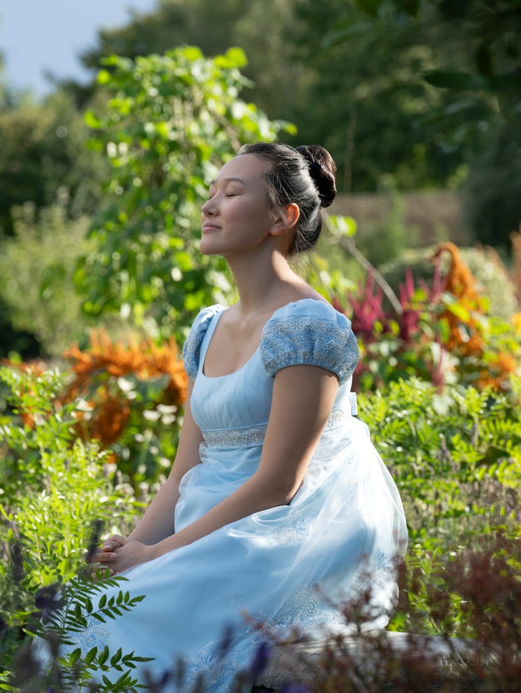 Romance novel fashion aesthetic Bridgerton