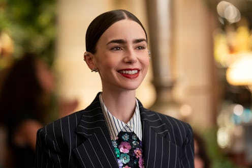 Lily Collins as Emily Cooper in Emily in Paris. Photo via Netflix