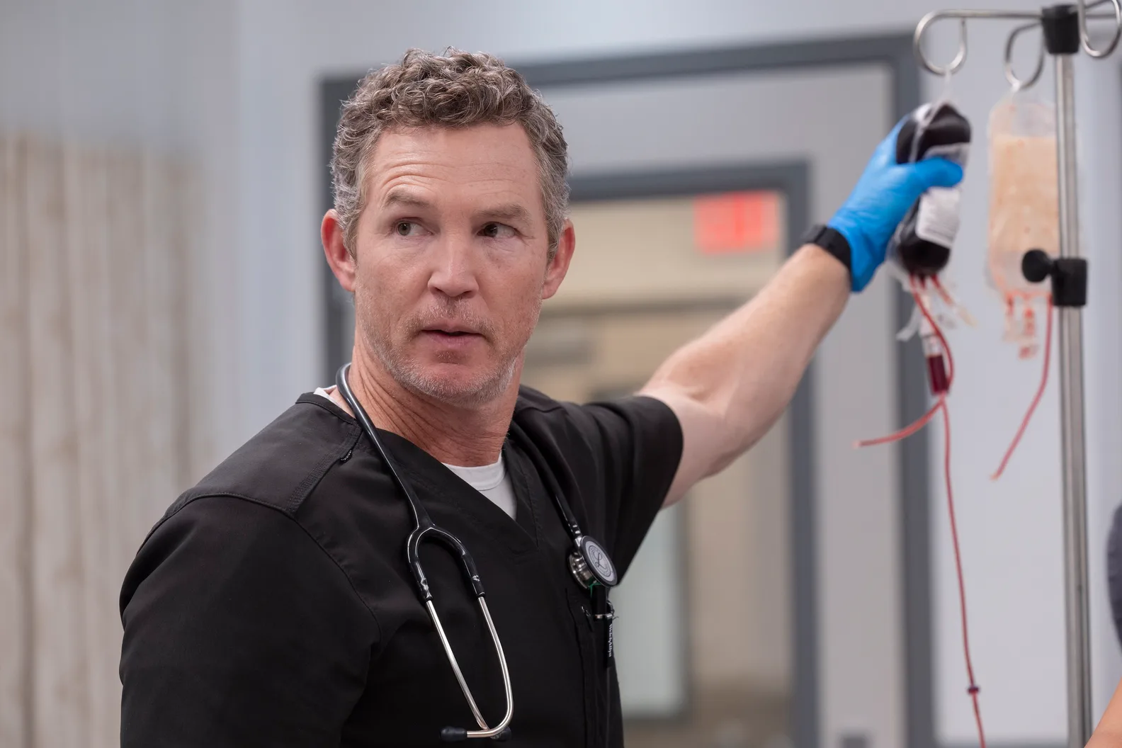 Shawn Hatosy on The Pitt. Photo via HBO Max