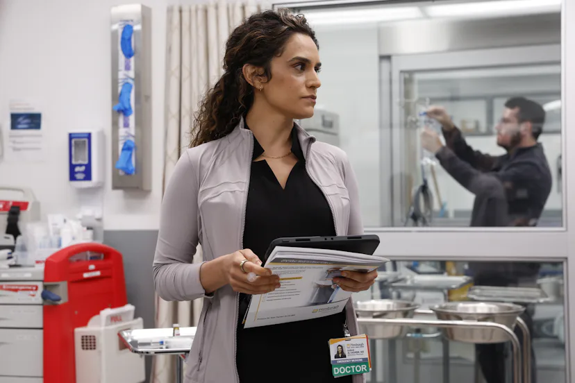 Sepideh Moafi on The Pitt. Photo via HBO Max