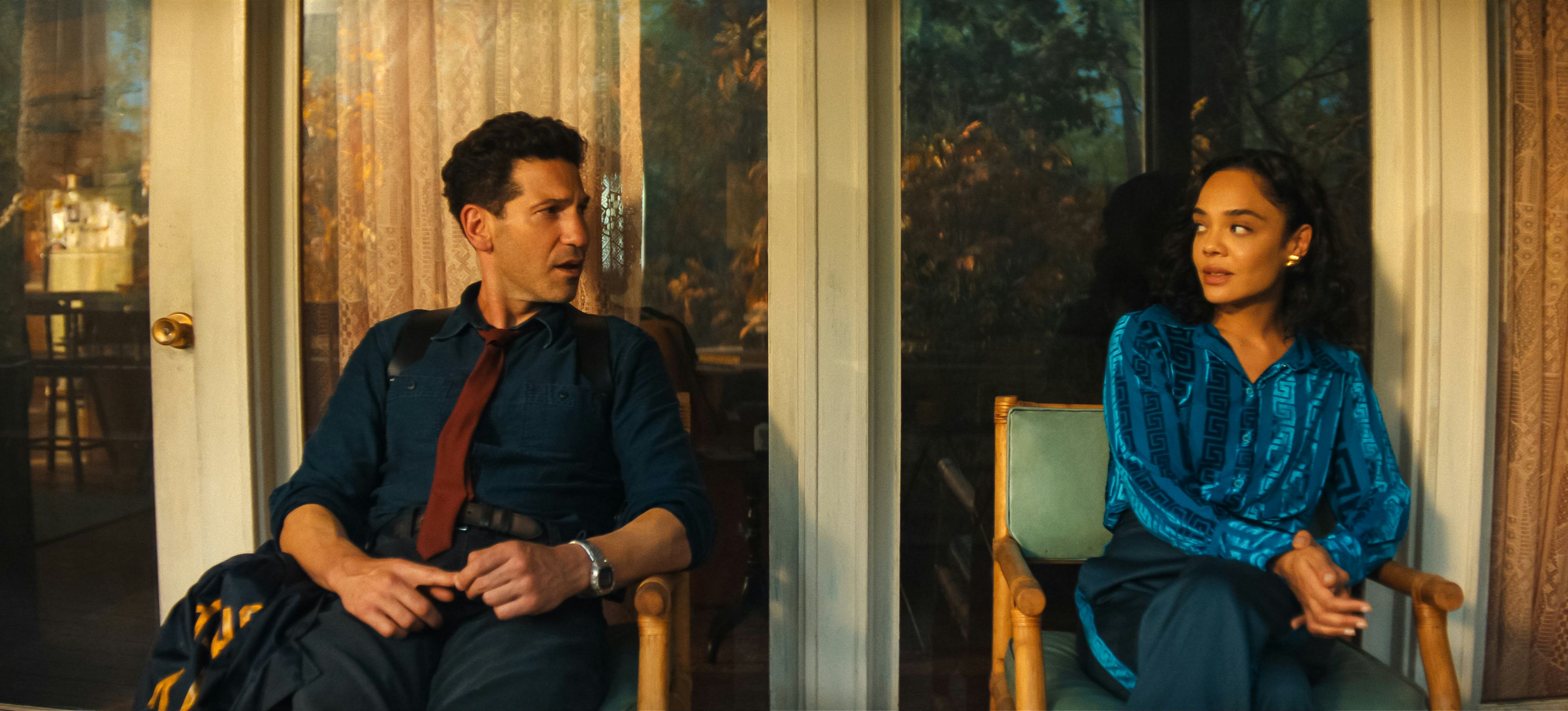 Jon Bernthal and Tessa Thompson as Jack and Anna in His & Hers. Photo via Netflix