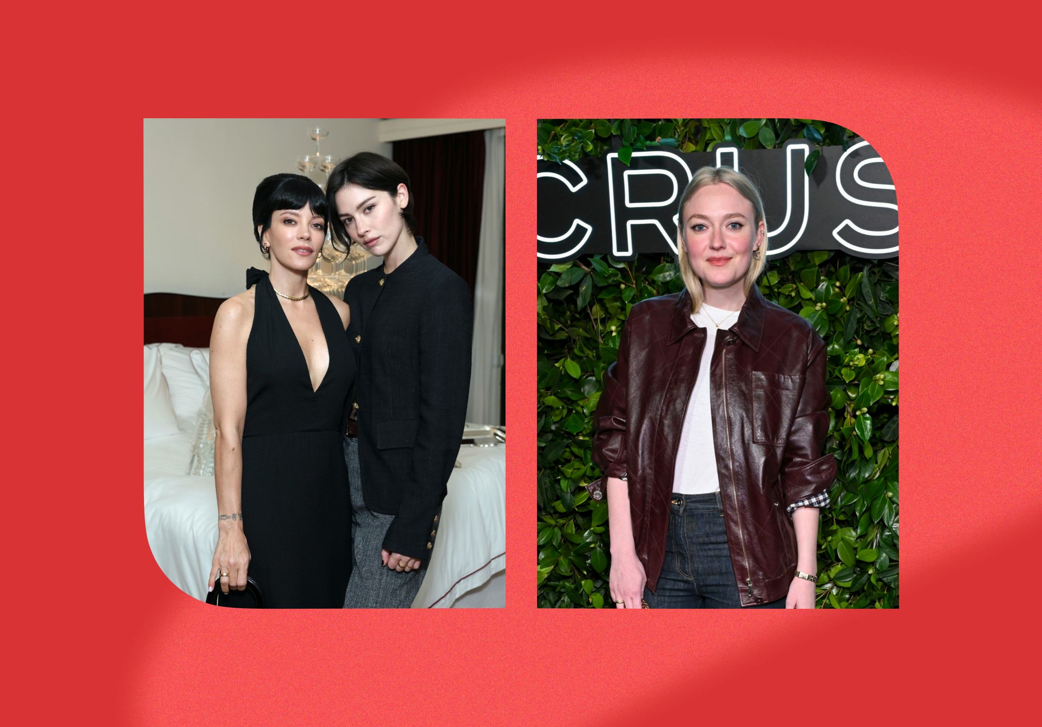 Lily Allen, Gracie Abrams, and Dakota Fanning at Chanel's Coco Crush party in Los Angeles.