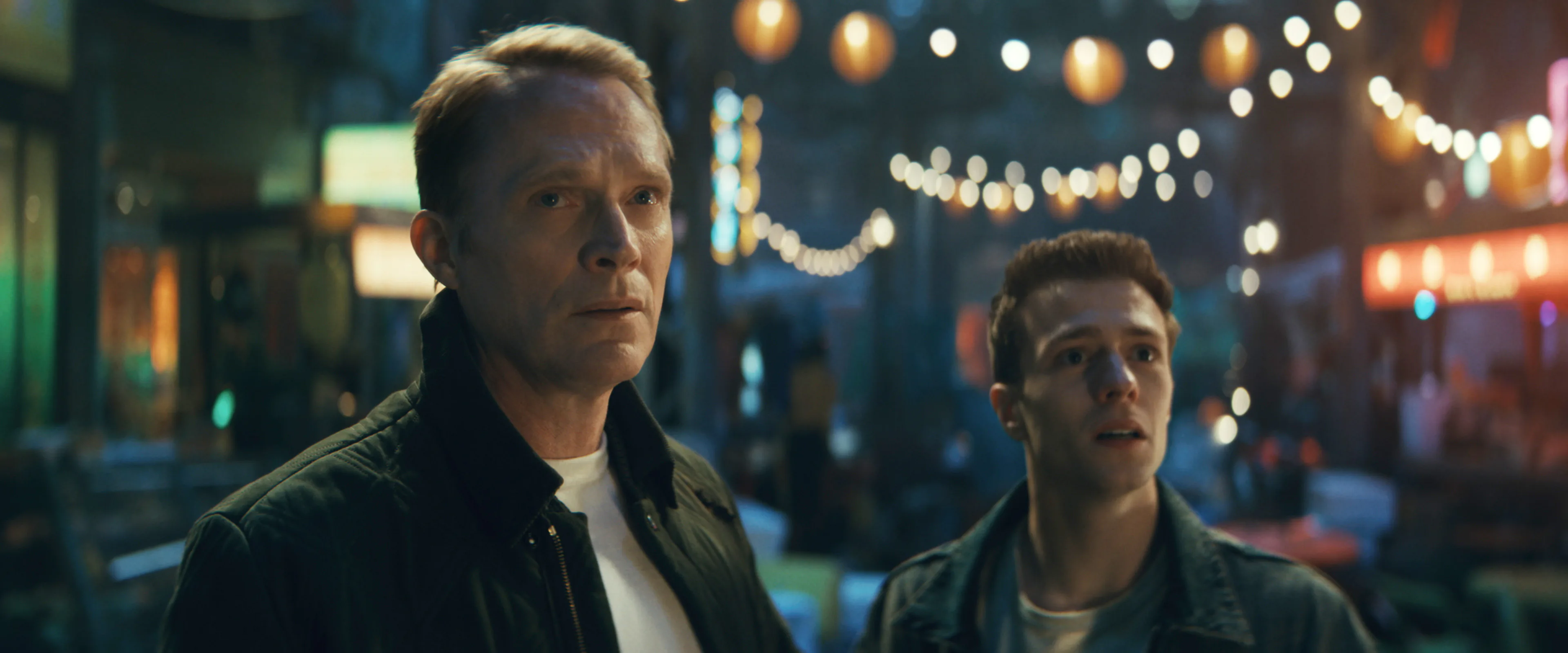 Paul Bettany as Vision and Ruaridh Mollica as Tommy Maximoff in VisionQuest 