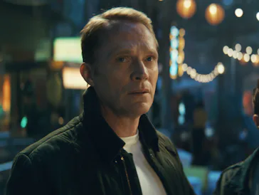 Paul Bettany as Vision and Ruaridh Mollica as Tommy Maximoff in VisionQuest