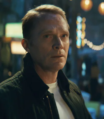 Paul Bettany as Vision and Ruaridh Mollica as Tommy Maximoff in VisionQuest