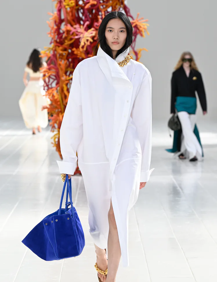 Model on the runway at the Balenciaga fashion show as part of RTW Spring/Summer 2027 held at Tennis ...