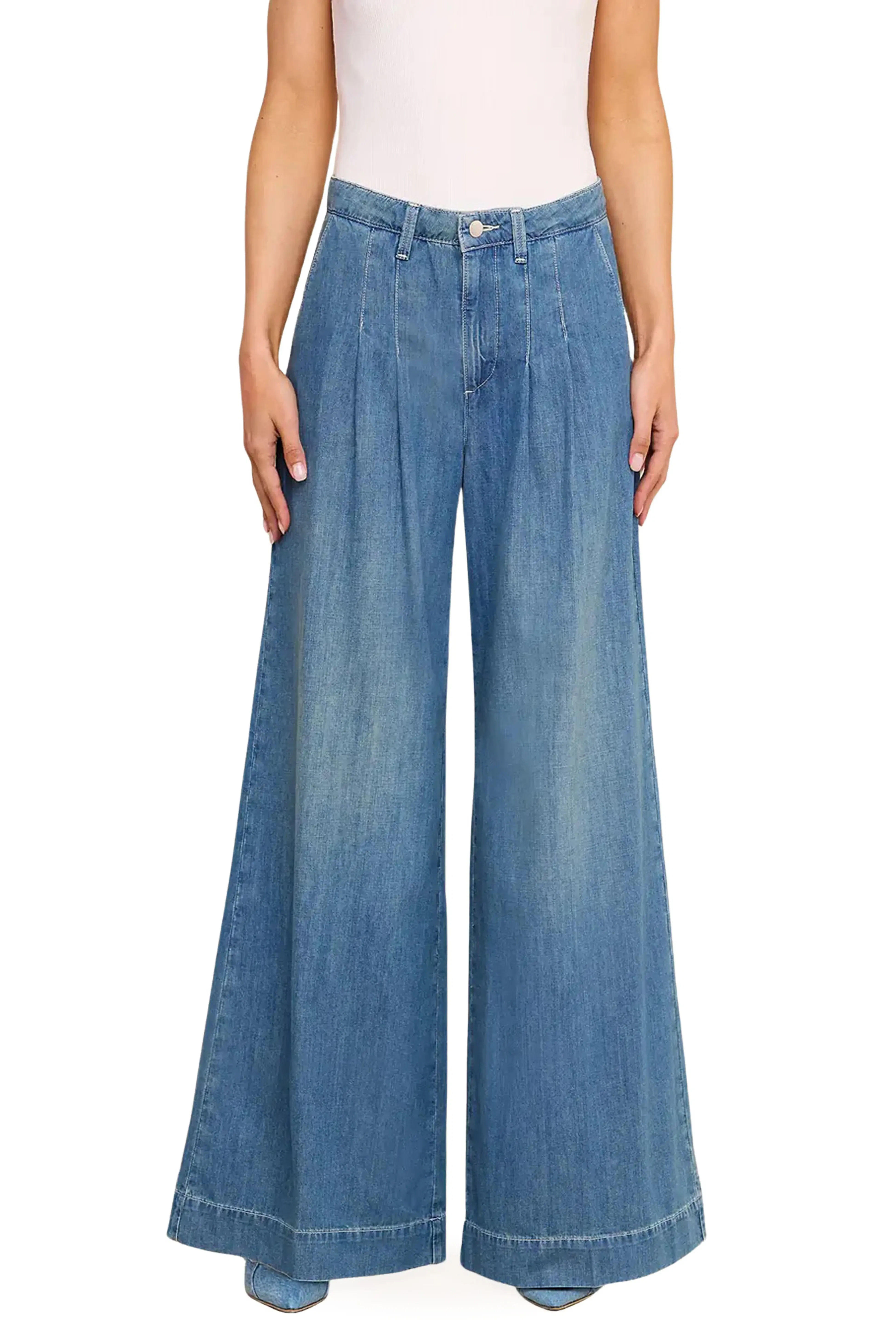 Jayani Pleated Wide-Leg Jean