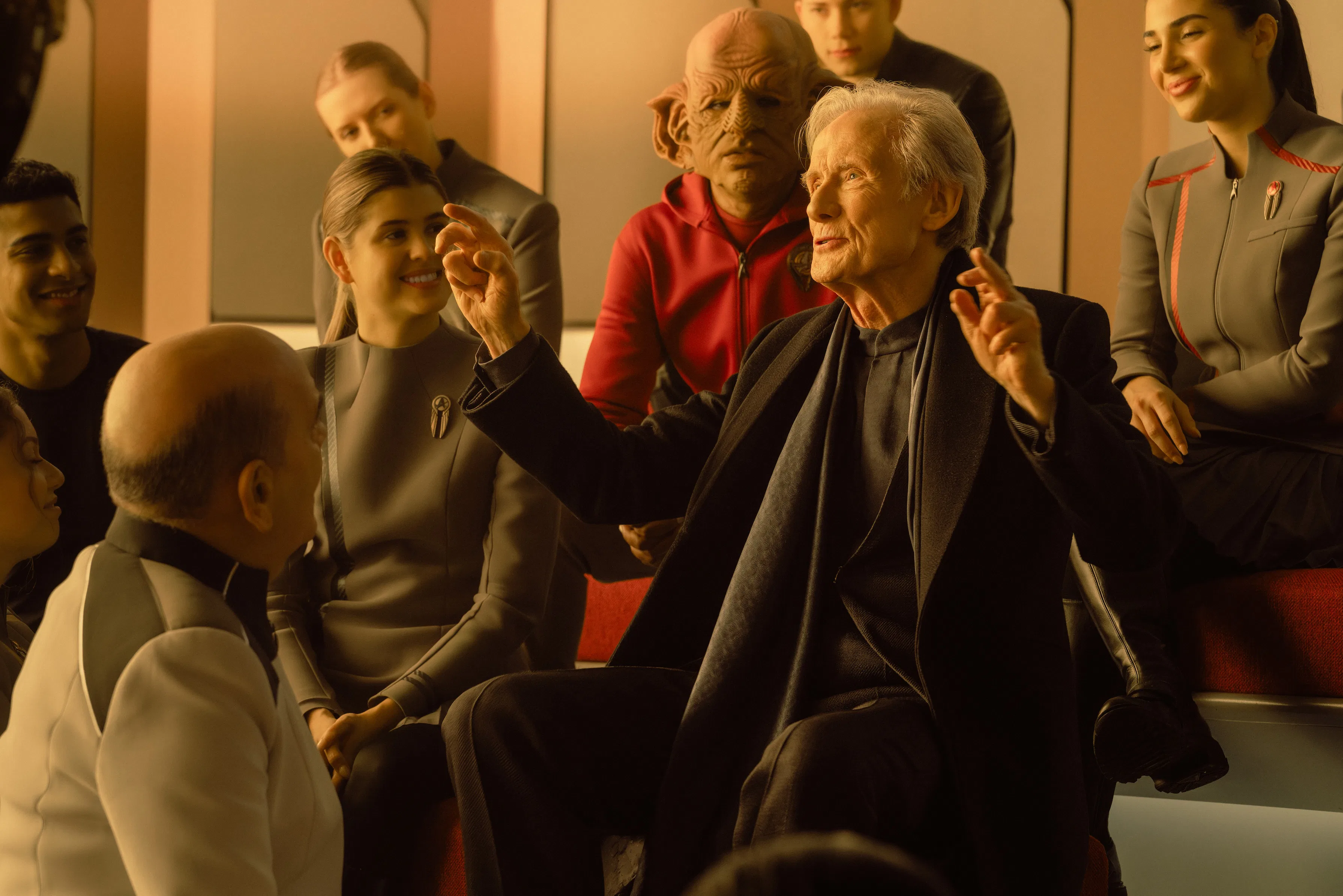 L-R: Robert Picardo as The Doctor and Bill Nighy as Nyk in season 2 of Star Trek: Starfleet Academy ...