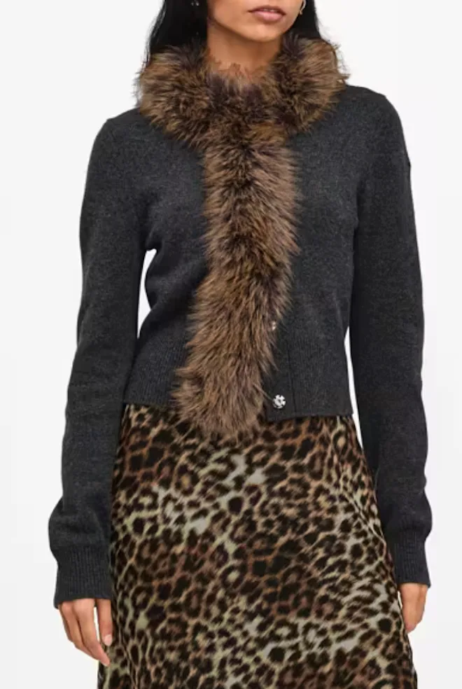 Faux Fur Lined Cardigan