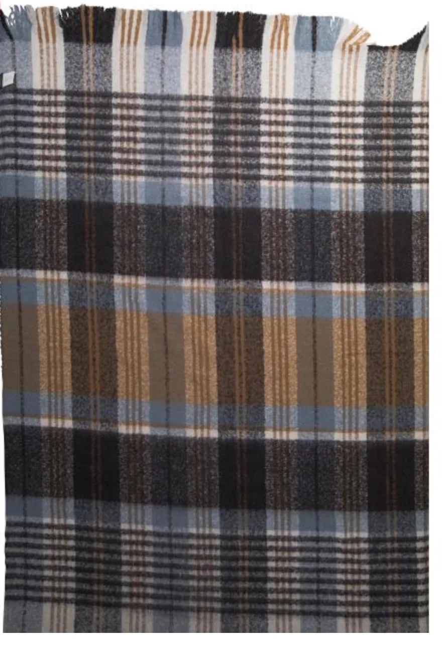 Faux Mohair Plaid Throw