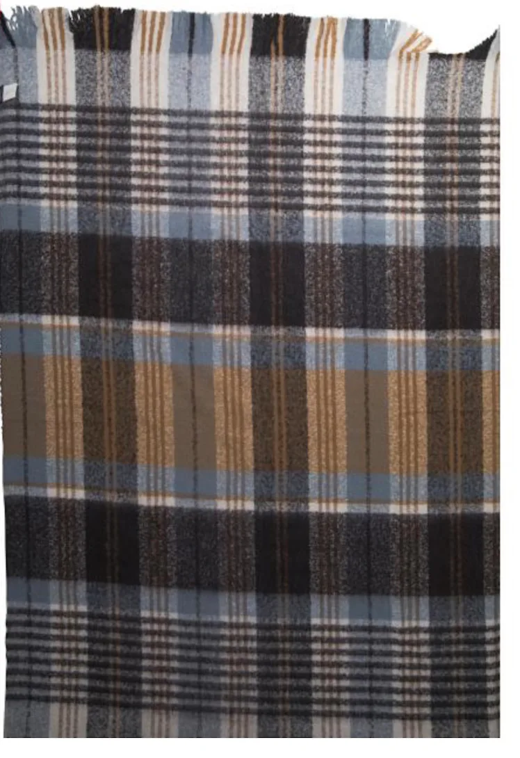 Faux Mohair Plaid Throw