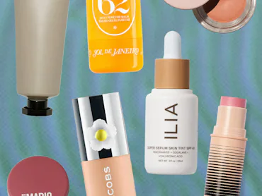 makeup products collage