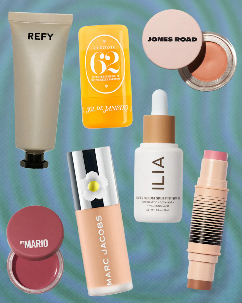 makeup products collage