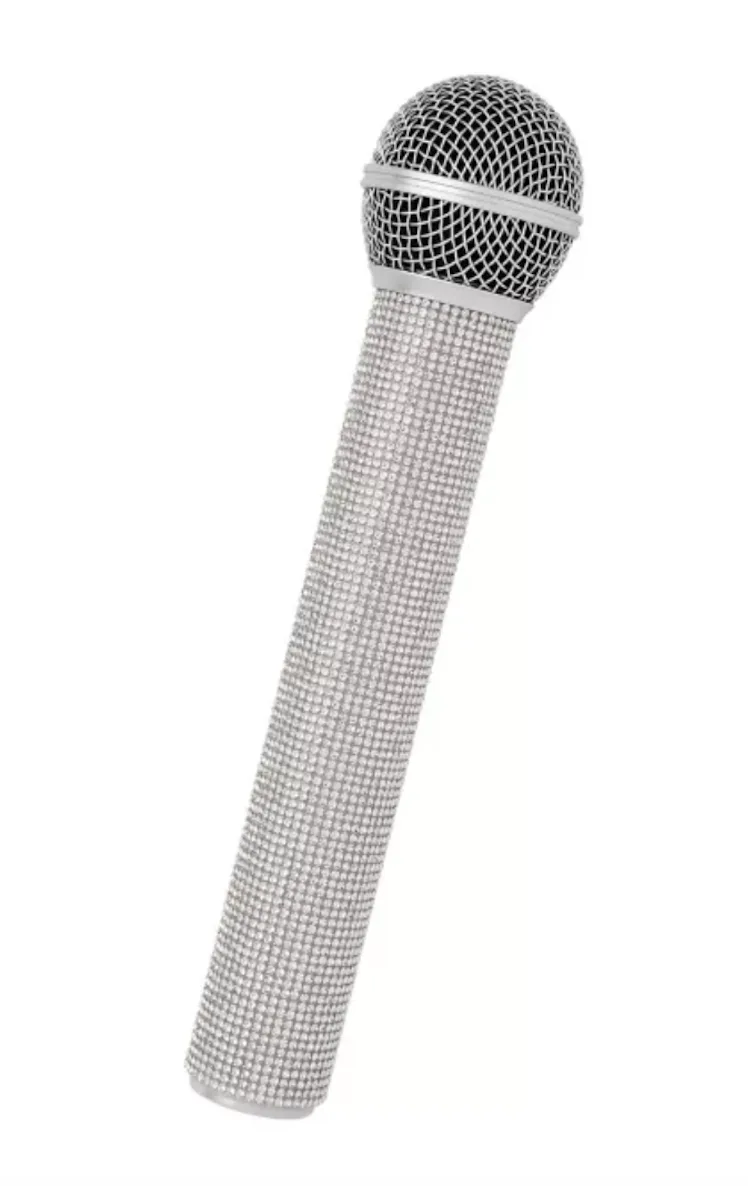 Clear Rhinestone Microphone