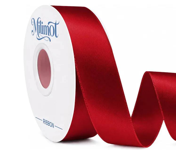 1 Inch Double Faced Red Ribbon