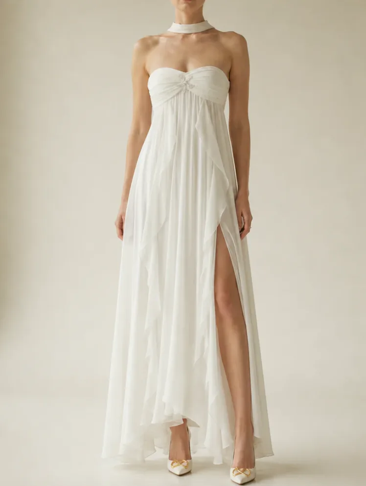 Tavira Chiffon Boho Maxi Dress