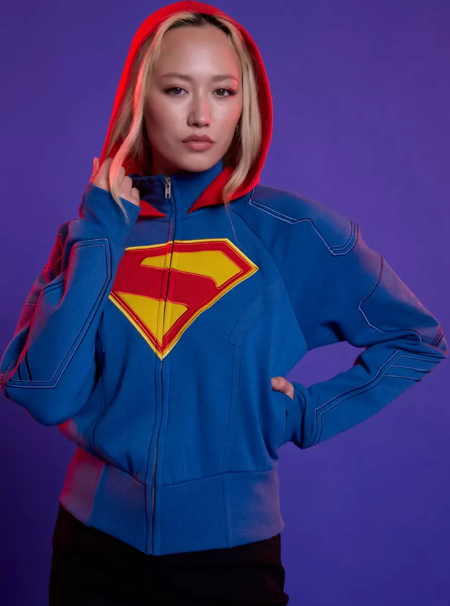 DC Comics Supergirl Shield Girls Crop Hoodie