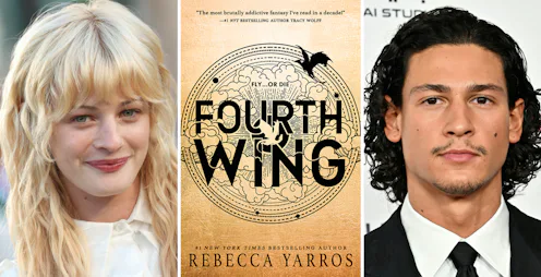 Esther McGregor Emilio Sakraya, who star in Prime Video's upcoming adaptation of Fourth Wing by Rebe...