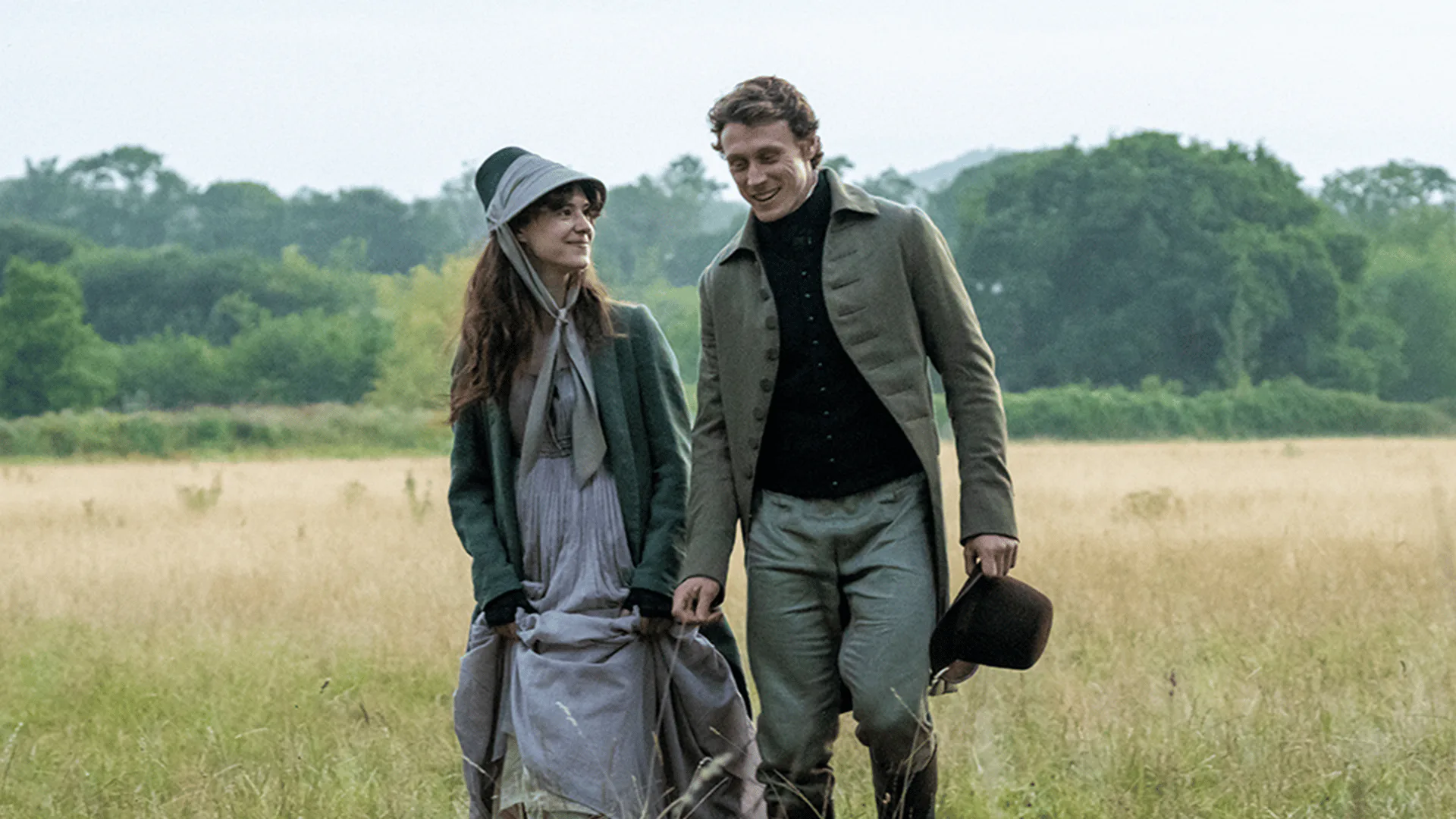 Daisy Edgar Jones and George MacKay in Sense and Sensibility. Photo via Focus Features