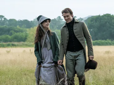 Daisy Edgar Jones and George MacKay in Sense and Sensibility. Photo via Focus Features