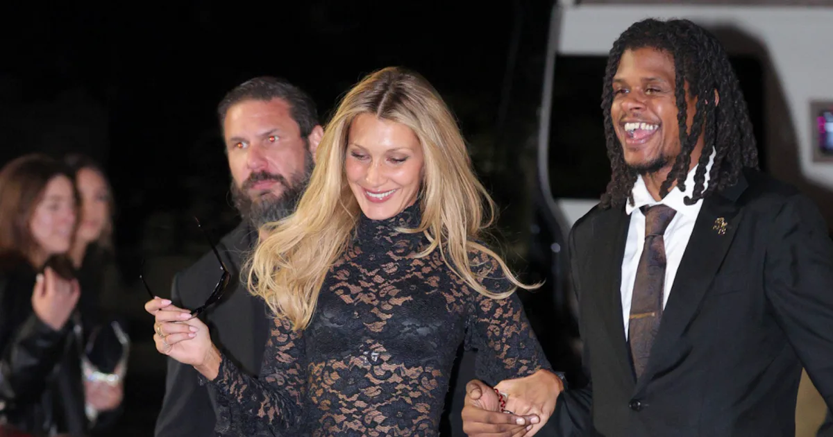 Bella Hadid Channels Britney Spears in a Lacey LBD for Victoria's Secret After-Party