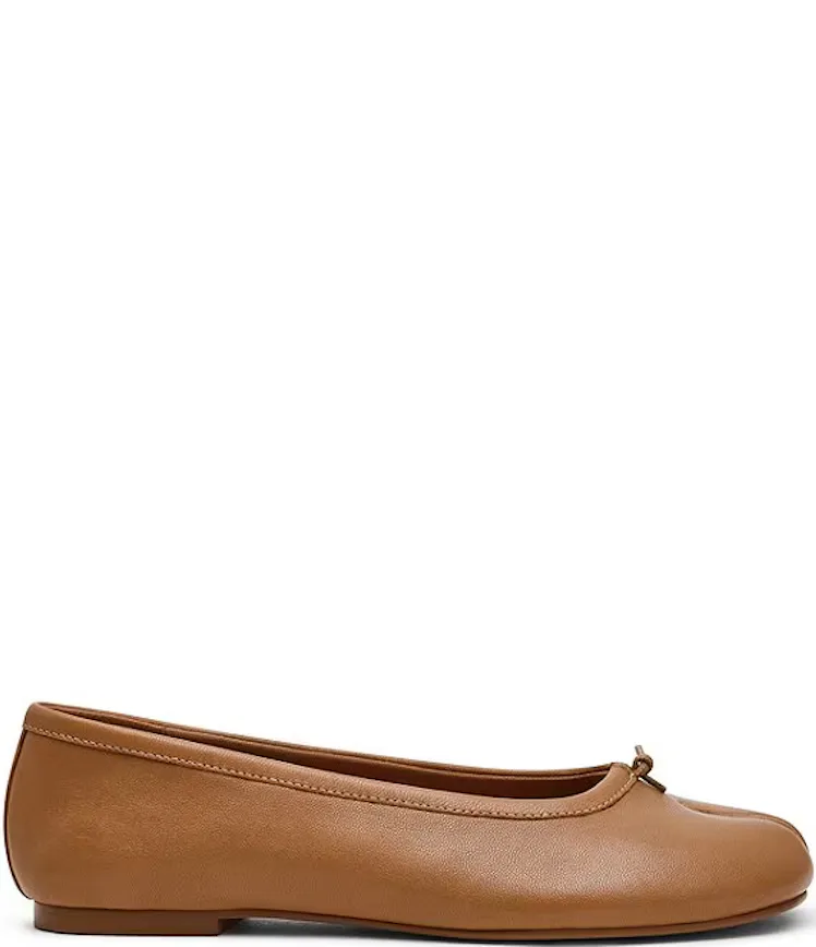 Calico Leather Split Toe Ballet Flats