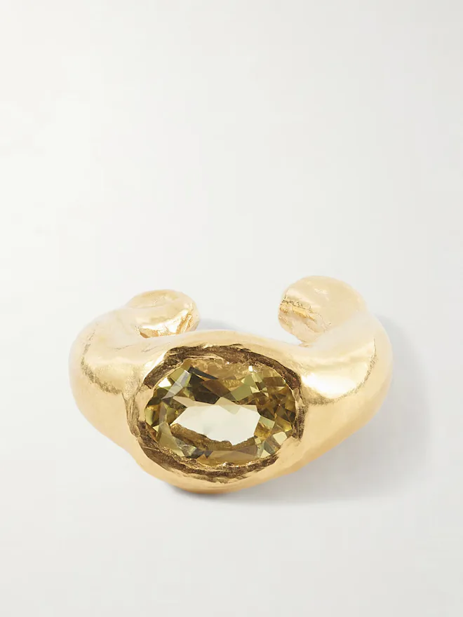 Faro Gold-Plated Amethyst Ear Cuff