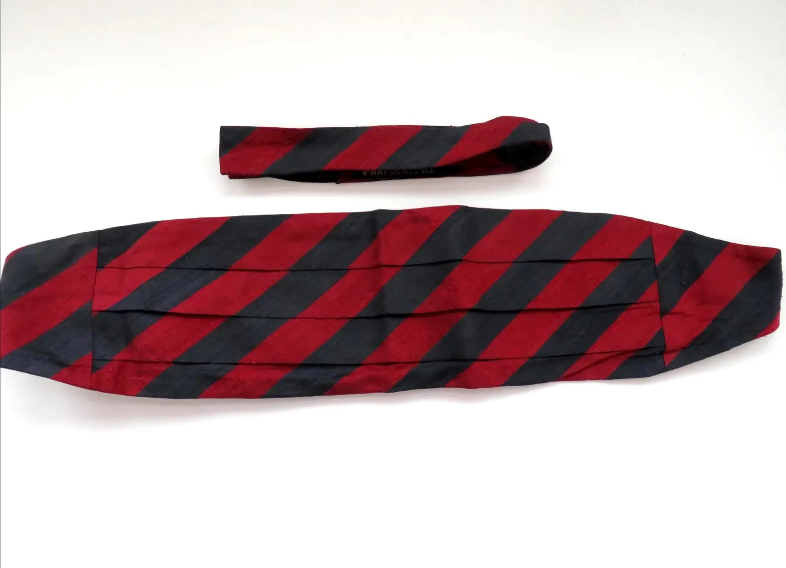 Vintage 1950s Thai Silk Co Cummerbund & Bow Tie Set
