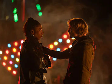Naomi Ackie and Tom Rhys Harries in Clayface