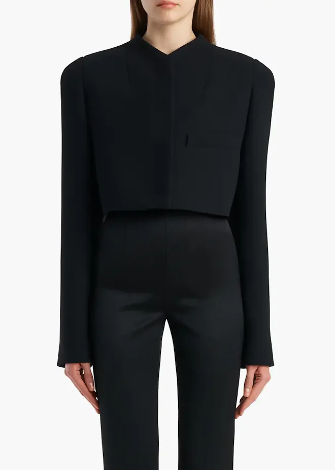 Samo Jacket In Black Crepe