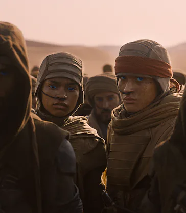 Ida Brooke as Ghanima and Nakota-Wold Momoa as Leto in Dune: Part Three