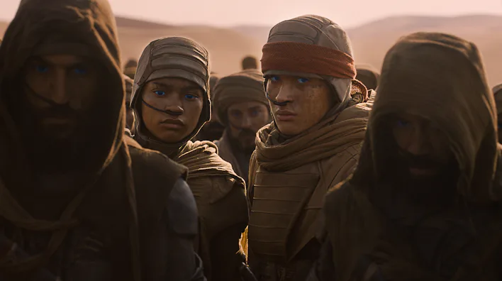 Ida Brooke as Ghanima and Nakota-Wold Momoa as Leto in Dune: Part Three