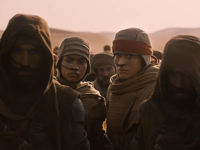 Ida Brooke as Ghanima and Nakota-Wold Momoa as Leto in Dune: Part Three