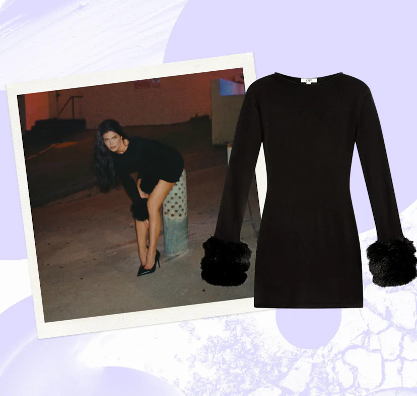 Kylie Jenner wearing Khy After Dark Chateau Mini Dress