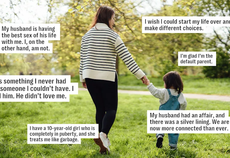 mom with daughter in park