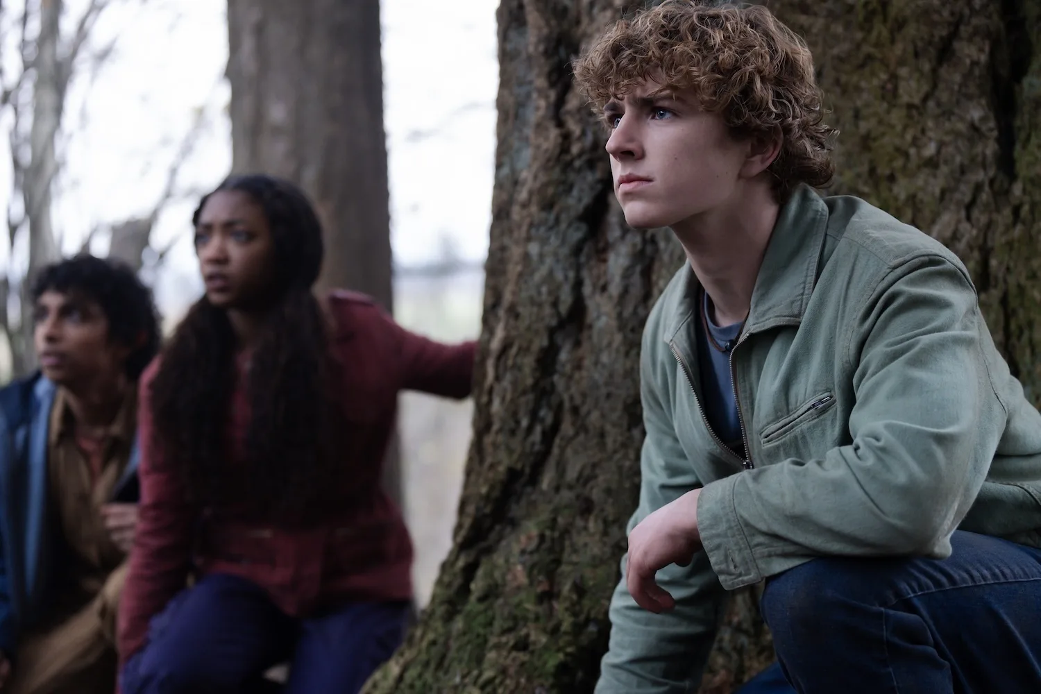 Aryan Simhadri, Leah Sava Jeffries, and Walker Scobell in Percy Jackson and the Olympians
