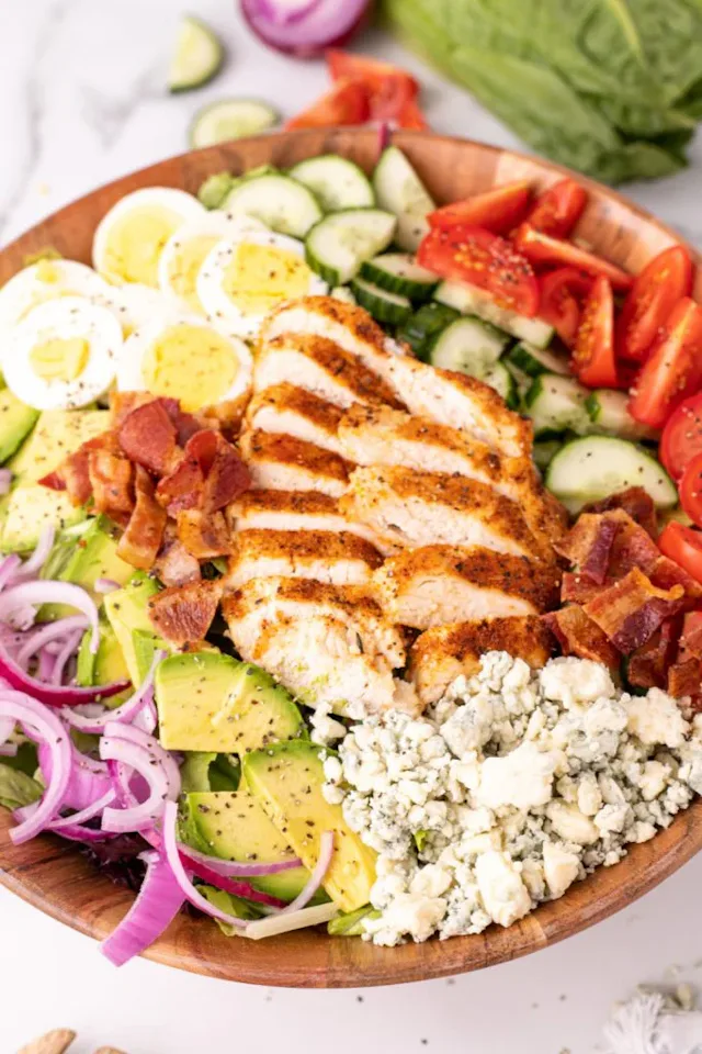 blackened chicken cobb salad, in a story about dinner ideas for when everyone wants something differ...