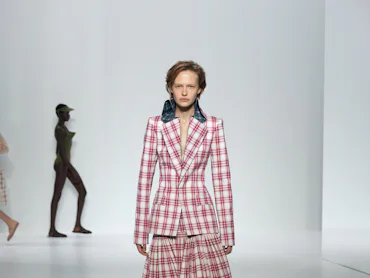 a look from jean paul gaultier spring 2027 collection shown at paris fashion week