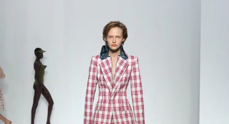 a look from jean paul gaultier spring 2027 collection shown at paris fashion week