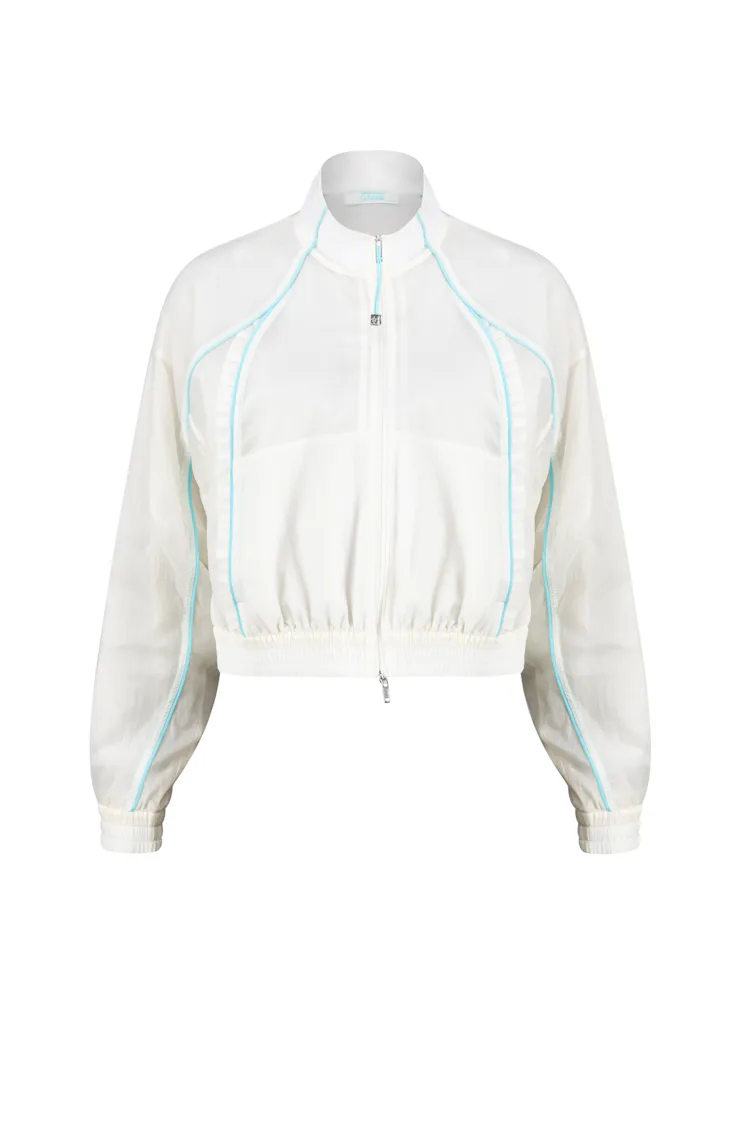 Ruffle-Trim Textured Jacket