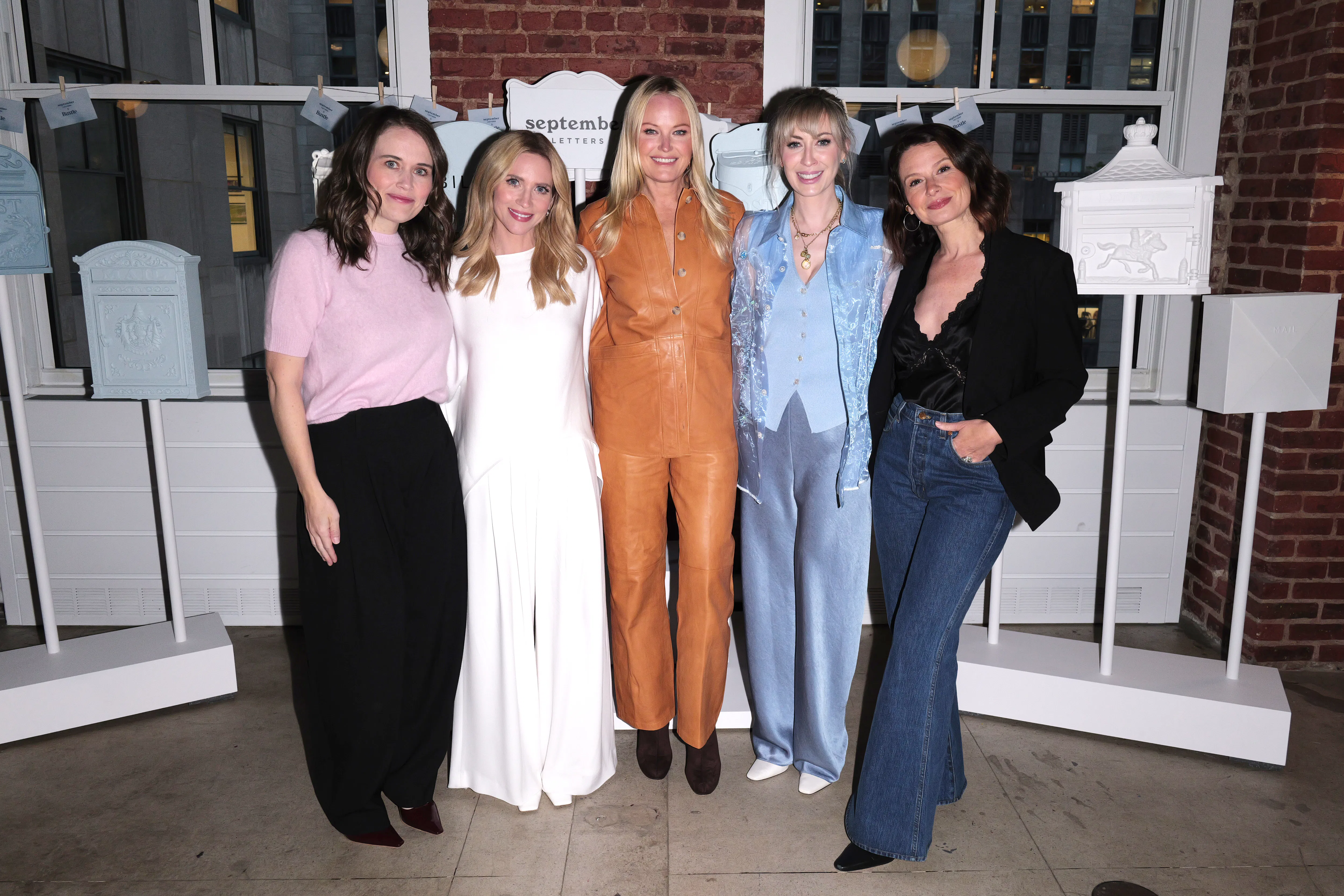 Charlotte Owen, Brittany Snow, Malin Akerman, Jaspre Guest, and Katie Lowes gather to celebrate Worl...