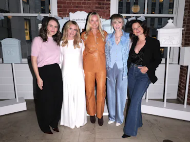 Charlotte Owen, Brittany Snow, Malin Akerman, Jaspre Guest, and Katie Lowes gather to celebrate Worl...