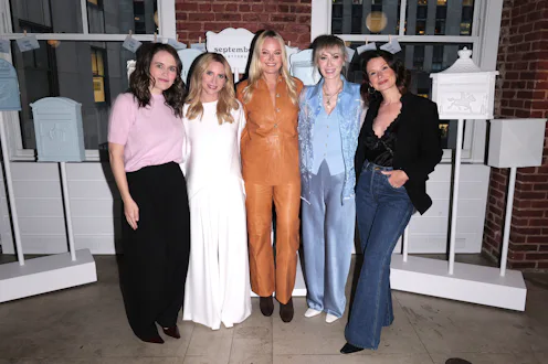 Charlotte Owen, Brittany Snow, Malin Akerman, Jaspre Guest, and Katie Lowes gather to celebrate Worl...