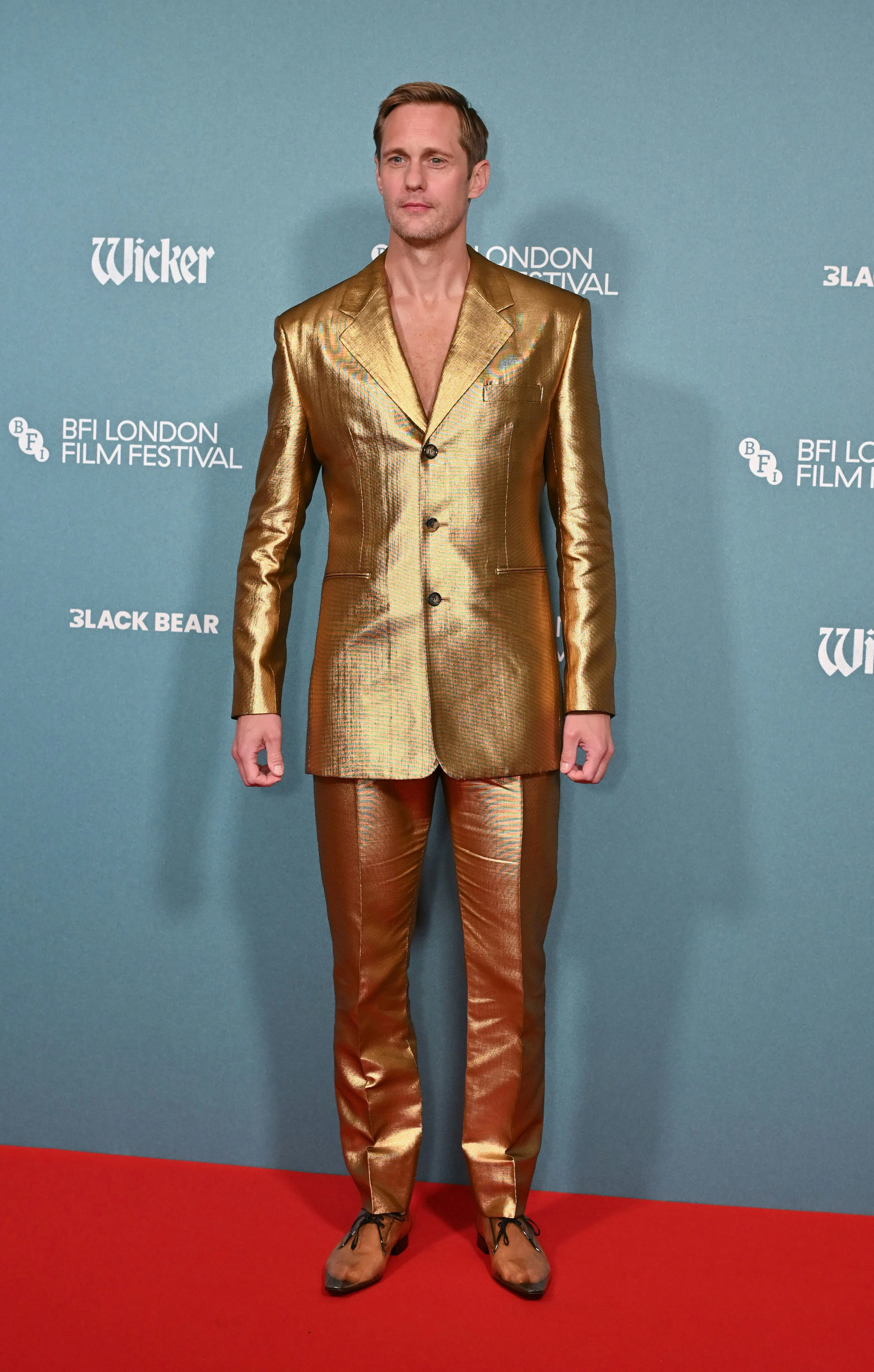 Alexander Skarsgård Wears YSL's Controversial Transparent Shoes to 'Wicker' Screening